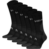 HEAD Unisex Wandersocken, 6er Pack - Hiking All Climates Crew, Sportsocken, Logo, Größe 35-38 in Schwarz