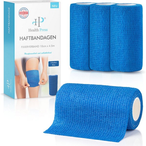 Health Press Bandage Selbstklebender Verband - 4 Elastische Bandagen Rollen
