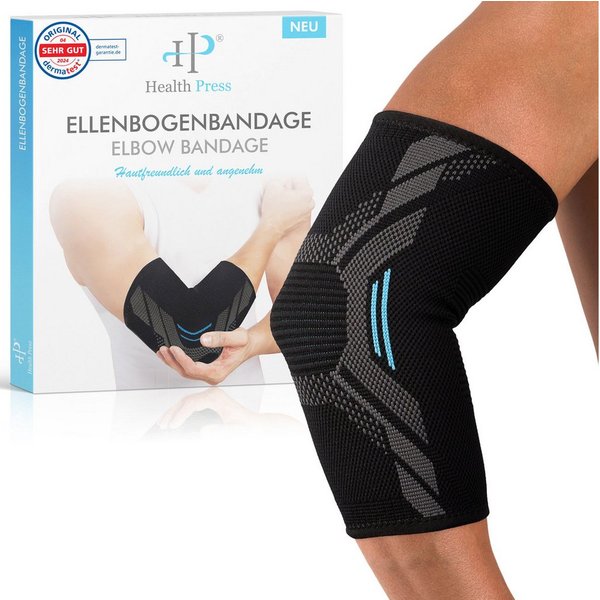 Health Press Ellenbogenbandage Ellenbogenstütze (1er Set), Dermatologisch getestet