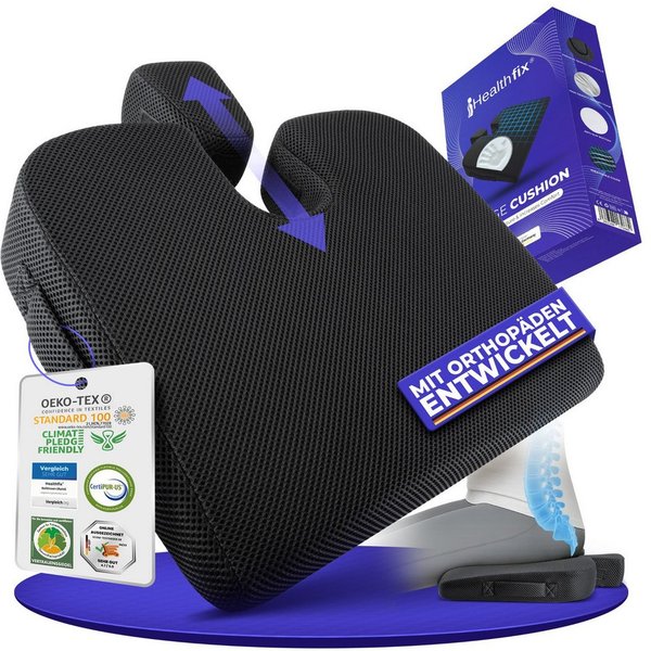 Healthfix Keilkissen, Keilkissen zur Verbesserung der Sitzhaltung - Ergonomisches Sitzkeil