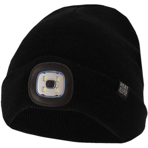 Heatkeeper Strickmütze MEN THERMAL BEANIE+LED LIGHT RECHARGE wiederaufladbarer, abnehmbaren LED-Leuchte für die dunkle Jahreszeit