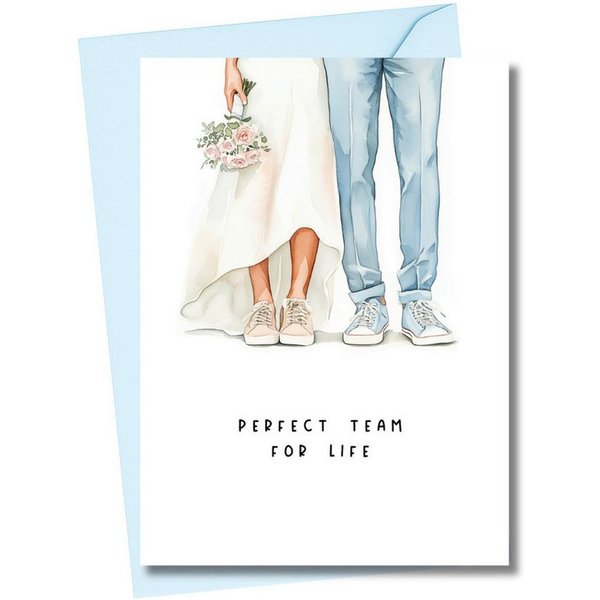 heaven+paper Hochzeitskarte Hochzeitskarte Perfect Team mit DIN B6 mit Umschlag, Hergestellt in Deutschland