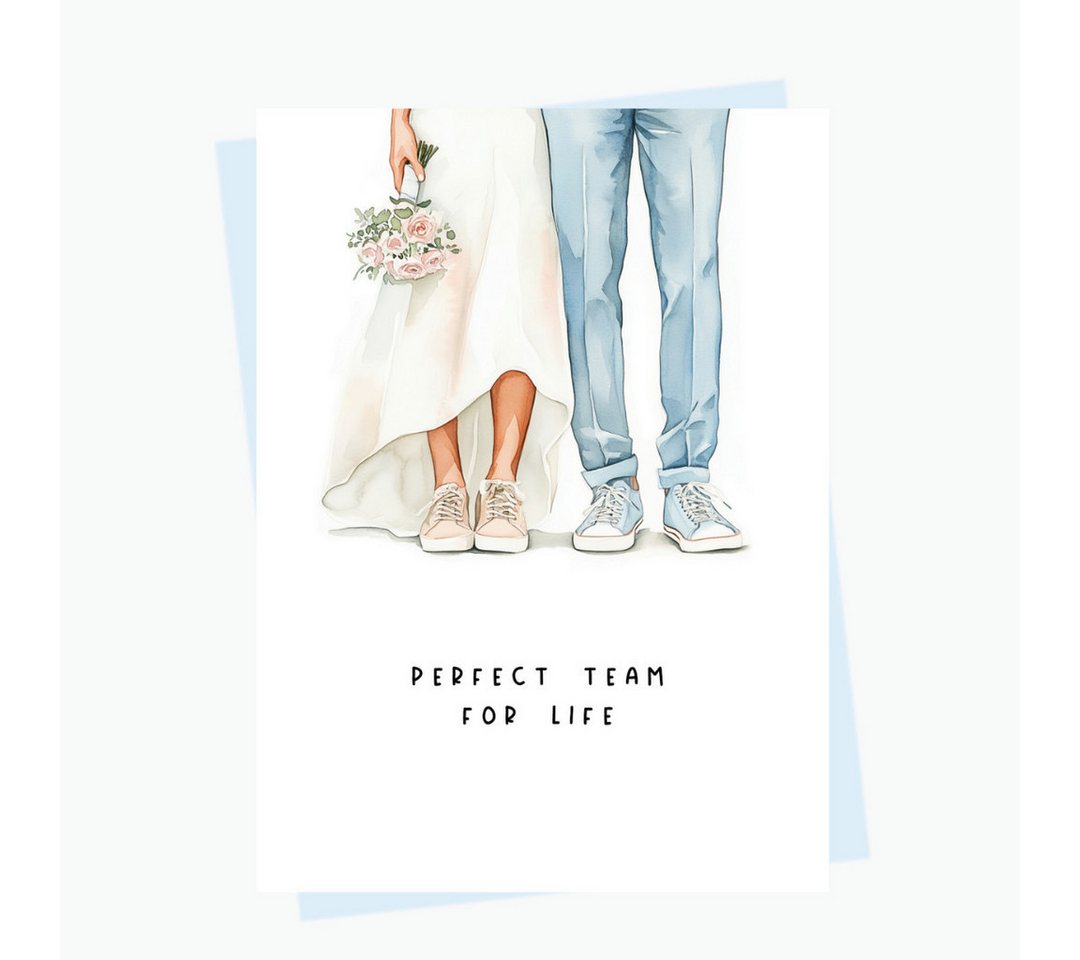 heaven+paper Hochzeitskarte Hochzeitskarte Perfect Team mit DIN B6 mit Umschlag, Hergestellt in Deutschland – Bild 2 von 5