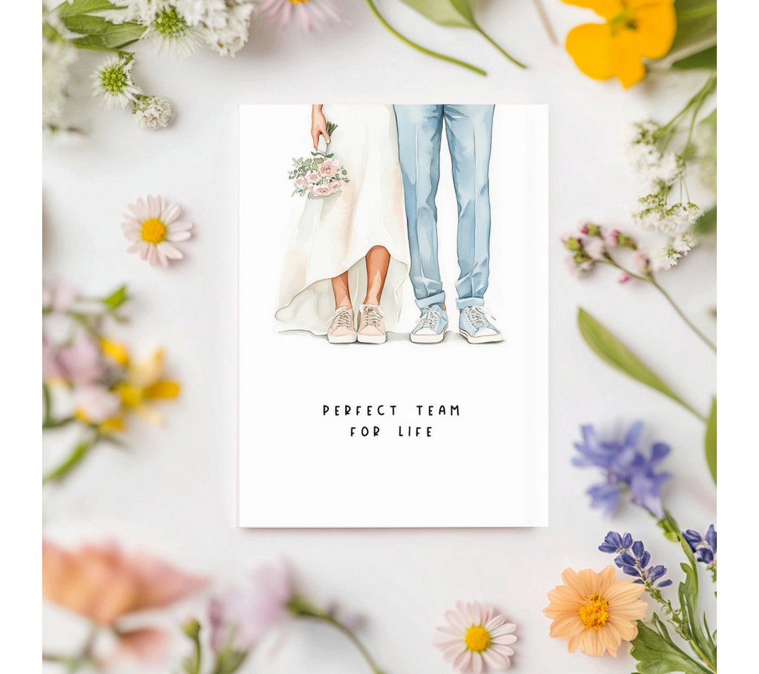 heaven+paper Hochzeitskarte Hochzeitskarte Perfect Team mit DIN B6 mit Umschlag, Hergestellt in Deutschland – Bild 3 von 5