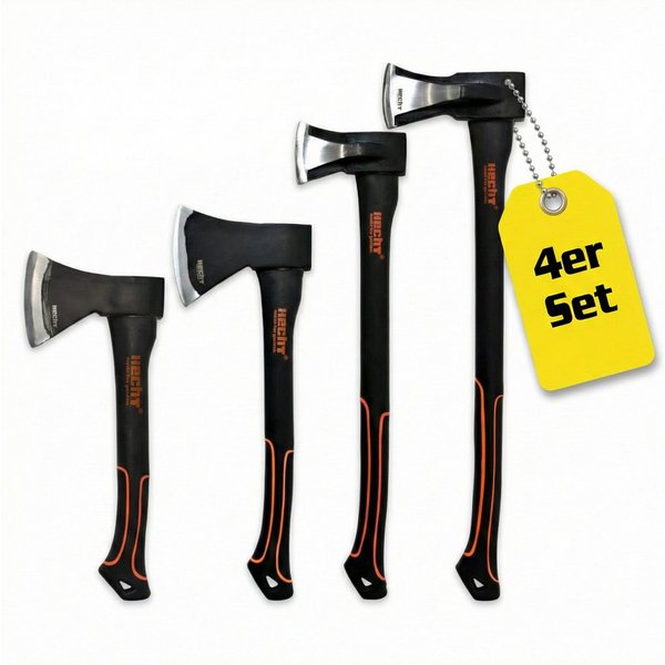 Hecht Axt 30cm & 40cm Beil 55cm Spaltaxt 63cm Spaltaxt, (4-St), Ergonomisches Design