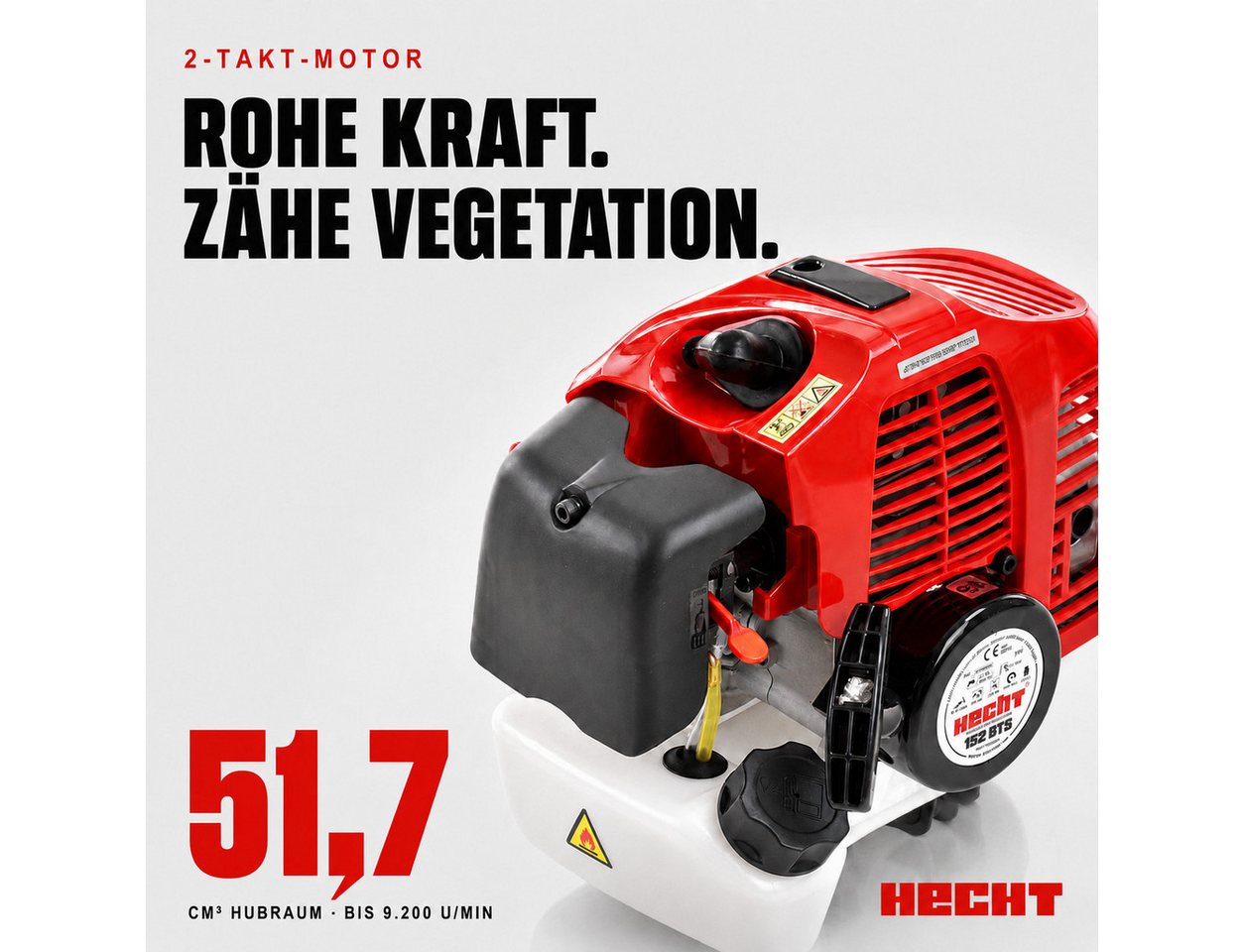 Hecht Benzin-Freischneider Motorsense 152 BTS mit Tragegurt, 25,5 cm Arbeitsbreite Messer, 43 cm Arbeitsbreite Faden, 2 PS, 9200 U/min – Bild 3 von 5