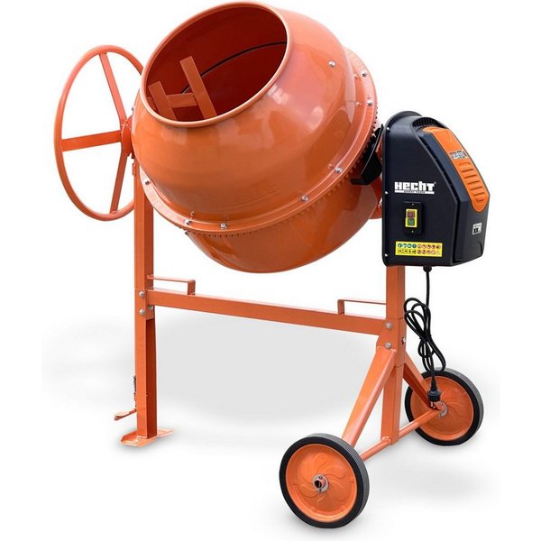 Hecht Betonmischer Mörtelmischer 2223, 1100W, 200L Volumen, 26 U/min, Ø 415 mm, 270 mm Räder, IP44 & Schutzklasse II