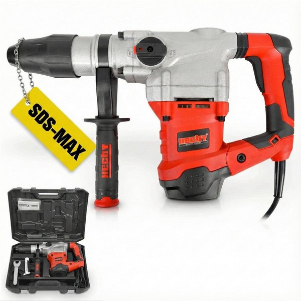 Hecht Bohrhammer mit Kabel SDS-Max 3530 U/min Transportkoffer 1600W, 230-240 V, max. 560 U/min, mit viel Zubehör