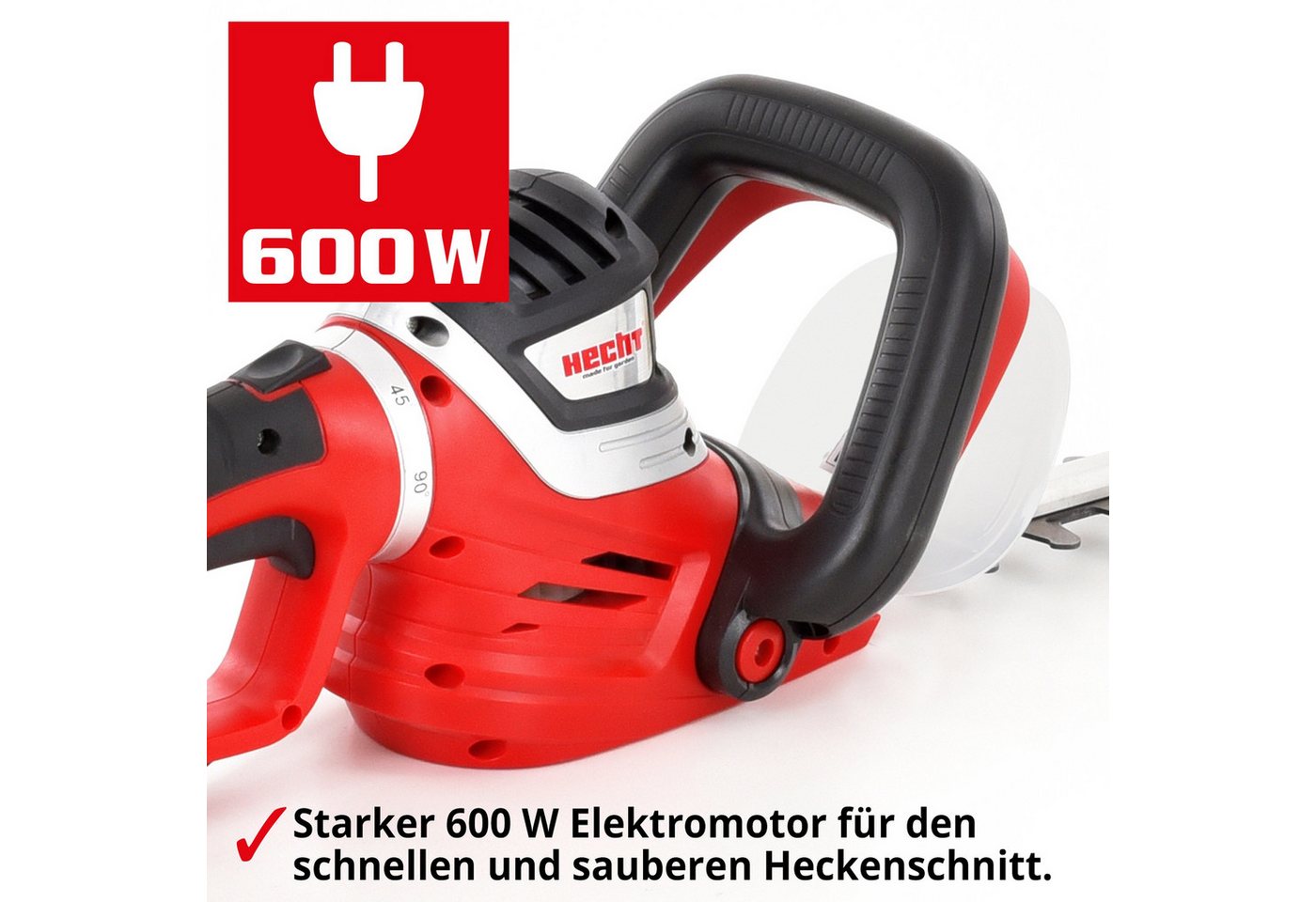 Hecht Elektro-Heckenschere mit LaserCut Messer 61 cm Schnittlänge 600W, Diamant geschliffene Messer, Metallgehäuse – Bild 4 von 5