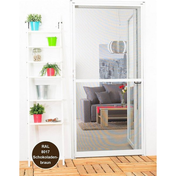 hecht international Insektenschutz-Tür Master-Slim, Bausatz BxH: 120x240 cm, Rahmen: braun, Gewebe: anthrazit