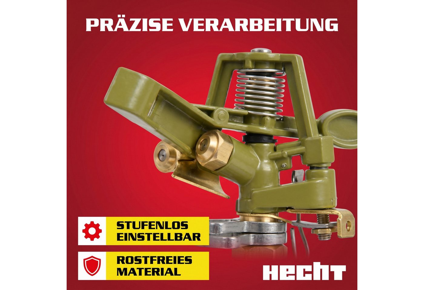 Hecht Kreisregner Impulsregner 06043 bis 450 m², für Flächen bis 450 m², sicherer Standfuß, 0 - 360° schwenkbar – Bild 5 von 5