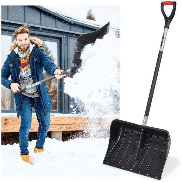 Hecht Schneeschieber Schneeschaufel Schneeschippe 5400 GT, 54,00 cm Arbeitsbreite, mit 106,00 cm langem Stiel, Stahlprofilkante - Kunststoff - Hohe Ränder