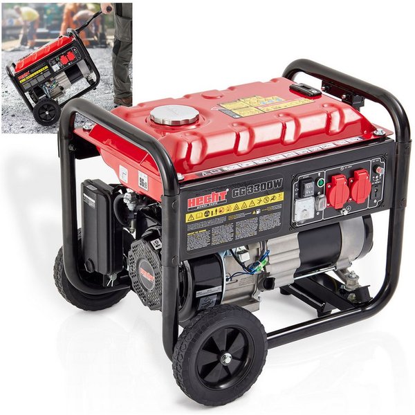 Hecht Stromerzeuger Notstromaggregat Benzin GG 3300W, 3,30 in kW, 7 PS - 5,2 kW - 15 Liter