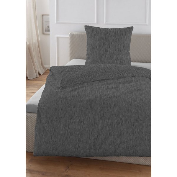 HECHTER PARIS Bettwäsche 0481309, Musselin, 2 teilig, gekreppte Optik + Struktur, weich, angenehmes Schlafklima, Sommer