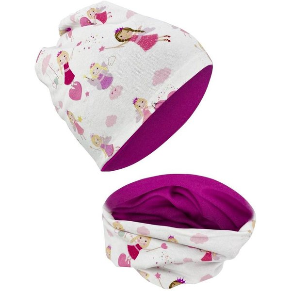 HECKBO Mütze & Schal Kinder Mütze & Loop-Schal Set Feen