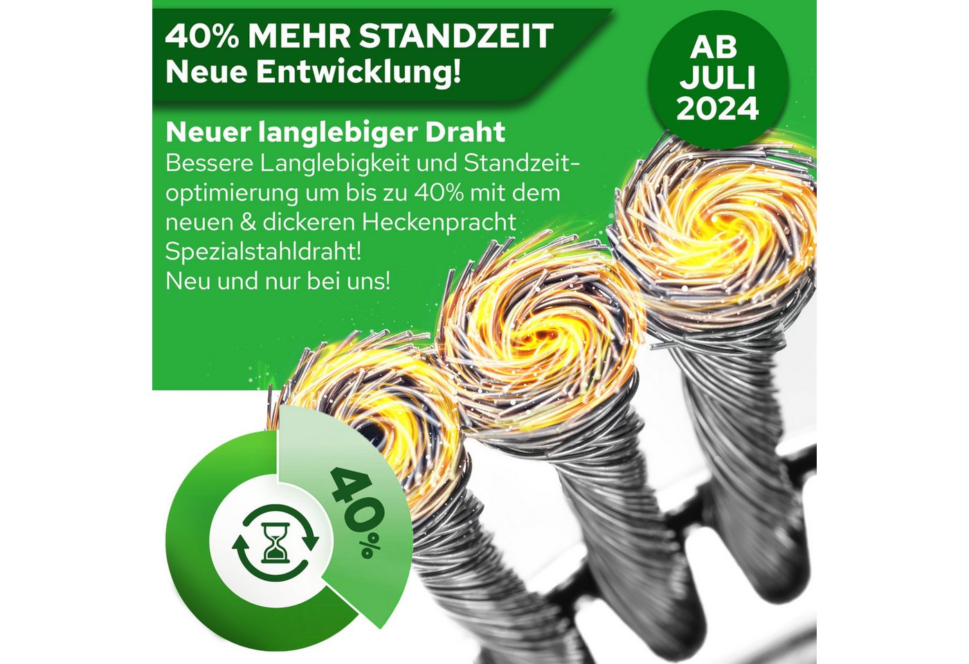 Heckenpracht Drahtbürste Freischneider, Profi Unkrautbürste für Freischneider 25,4mm Bohrung, (Wildkrautbürste für Motorsense zur effektiven Unkrautentfernung) – Bild 2 von 5