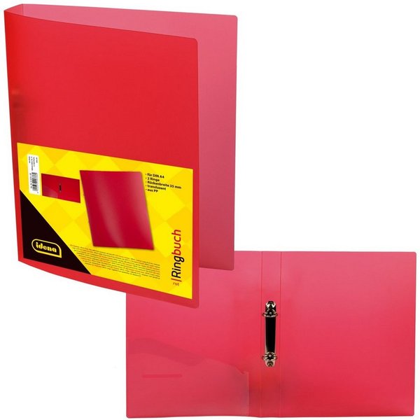 Idena Hefter Idena 224336 - Ringbuch DIN A4, aus PP, 2 Ringe, 35 mm Rückenbreite
