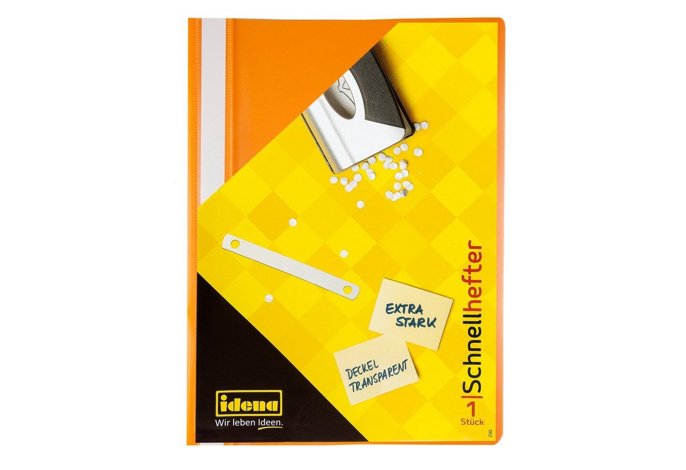 Idena Hefter Idena Schnellhefter A4 PP orange extra stark – Bild 2 von 3