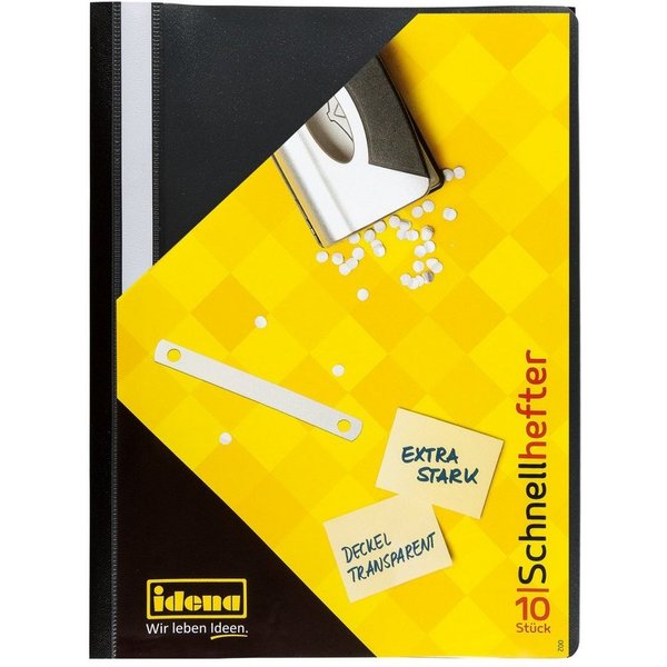 Idena Hefter Idena Schnellhefter A4 PP schwarz extra stark