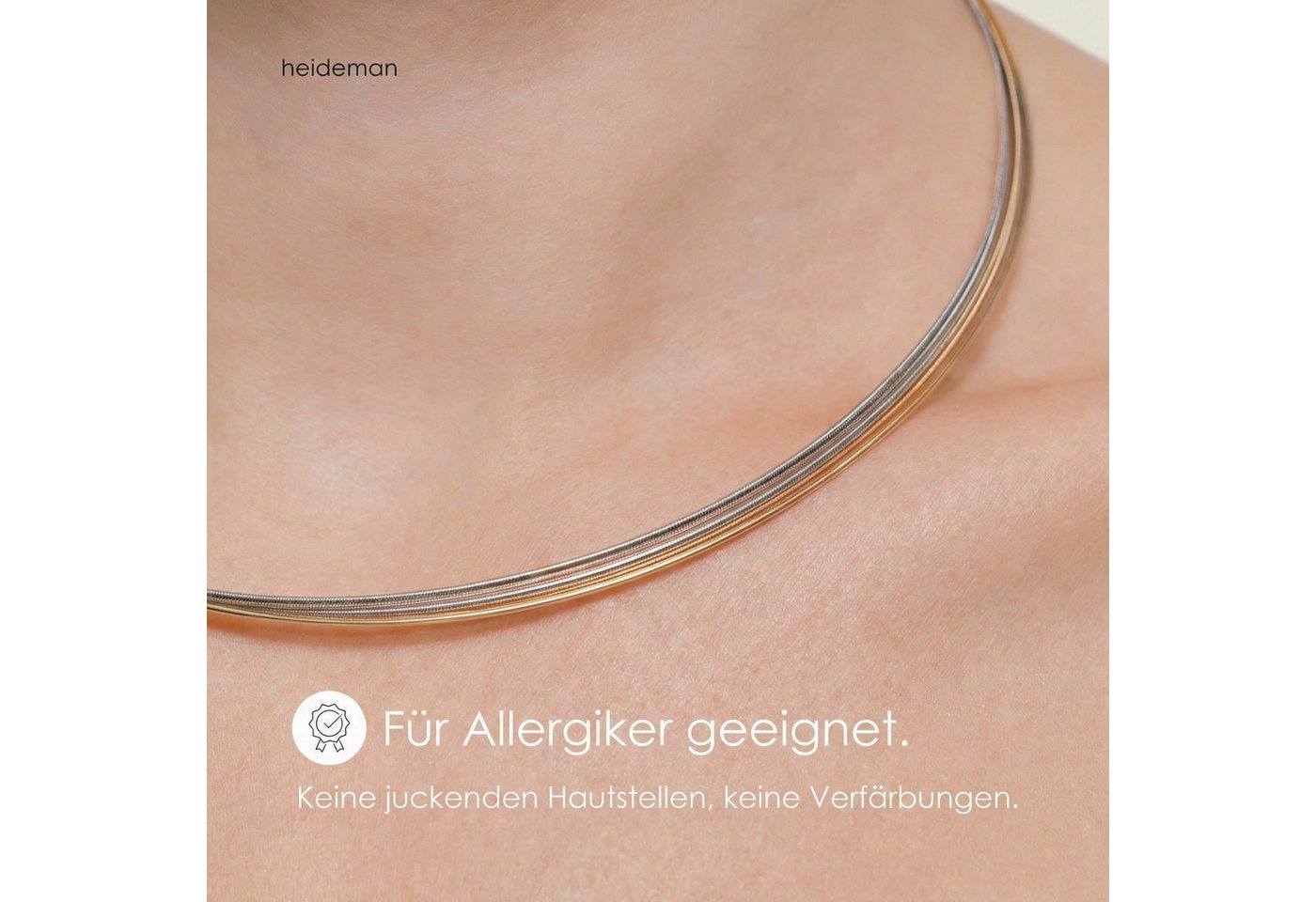 Heideman Collier Linea 5 bicolor (keine Angabe, inkl. Geschenkverpackung), Edelstahlkette – Bild 2 von 5