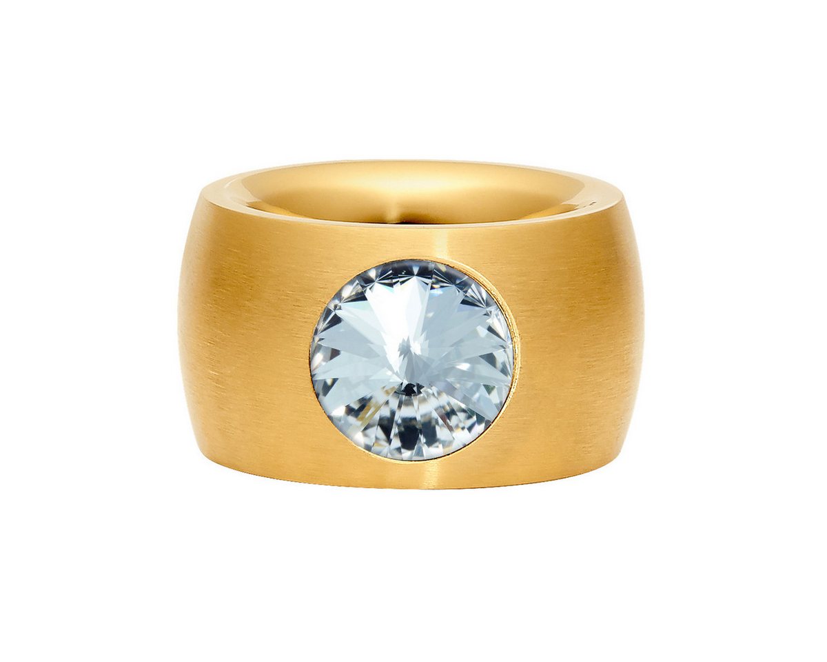 Heideman Fingerring Coma 14 goldfarben (Ring, 1-tlg., inkl. Geschenkverpackung), Damenring mit Stein weiss oder farbig – Bild 2 von 5