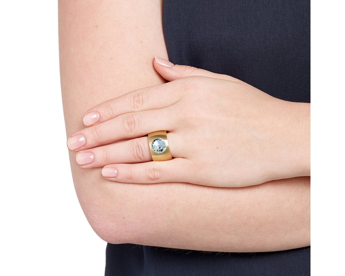 Heideman Fingerring Coma 14 goldfarben (Ring, 1-tlg., inkl. Geschenkverpackung), Damenring mit Stein weiss oder farbig – Bild 4 von 5