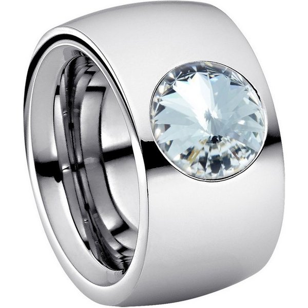 Heideman Fingerring Coma 14 Poliert (Ring, 1-tlg., inkl. Geschenkverpackung), Damenring mit Stein weiss oder farbig