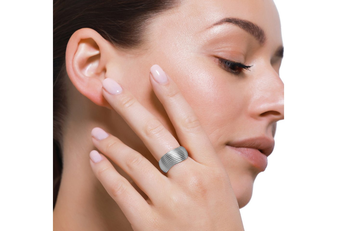 Heideman Fingerring Fiora silberfarben poliert (Ring, 1-tlg., inkl. Geschenkverpackung), Damenring – Bild 5 von 5