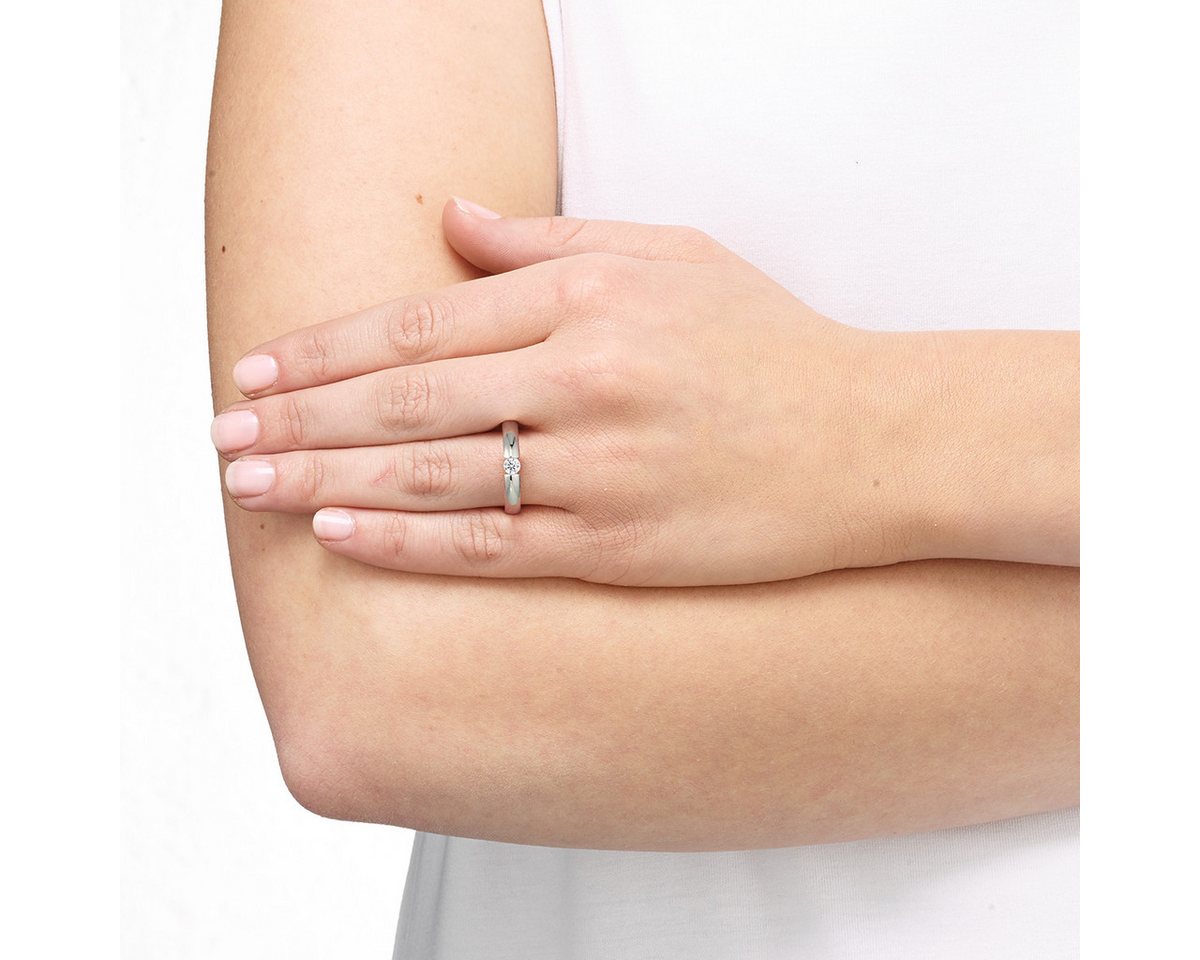Heideman Fingerring Intensio Poliert (Ring, 1-tlg., inkl. Geschenkverpackung), Ring mit Stein als Spannring gearbeitet – Bild 2 von 5