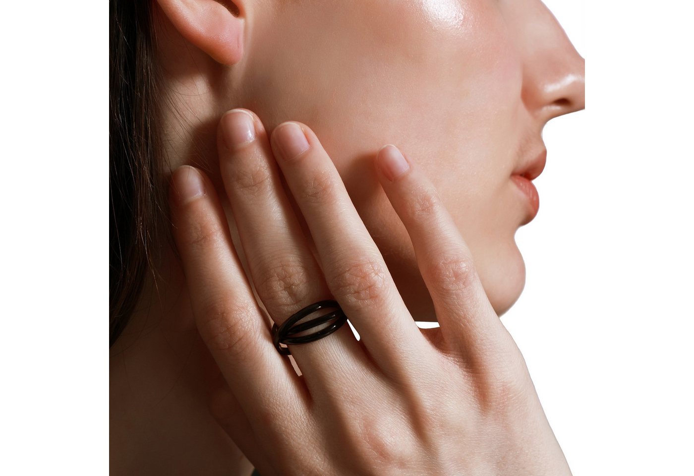 Heideman Fingerring Jovin schwarz farben (Ring, 1-tlg., inkl. Geschenkverpackung), Damenring – Bild 5 von 5