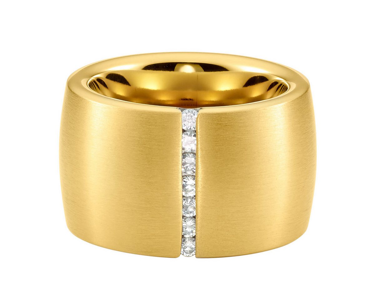 Heideman Fingerring Lines goldfarben (Ring, 1-tlg., inkl. Geschenkverpackung), mit Steinen – Bild 2 von 4