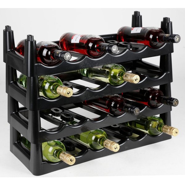 Heidrun Flaschenregal Weinregal Schwarz Stapelregal Flaschenständer für 6 Flaschen Regal