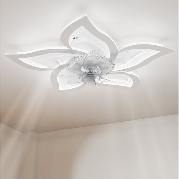 Heilmetz Deckenventilator mit LED Ø 69 cm, App- und Fernbedienungssteuerung, LED-Deckenleuchte mit 3 Lichtfarben, dimmbar, 6 Geschwindigkeitsstufen