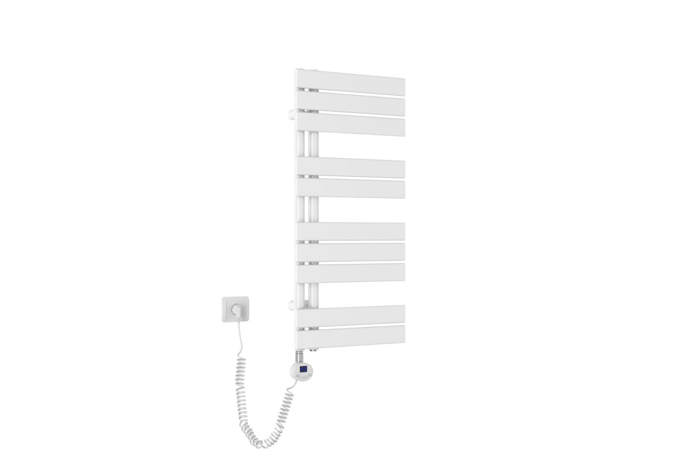 Heilmetz Elektrischer Badheizkörper 89,9 x 40 cm, 400W, mit WLAN Heizstab, Asymmetrisch Design, Weiß Handtuchwärmer mit Smart App/Sprachsteuerung – Bild 2 von 5