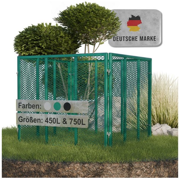 Heimfleiss® Komposter Metall verzinkt Garten Stecksystem, BxTxH: 80x80x70 cm, 450 l, 450 L 80x80x70 cm