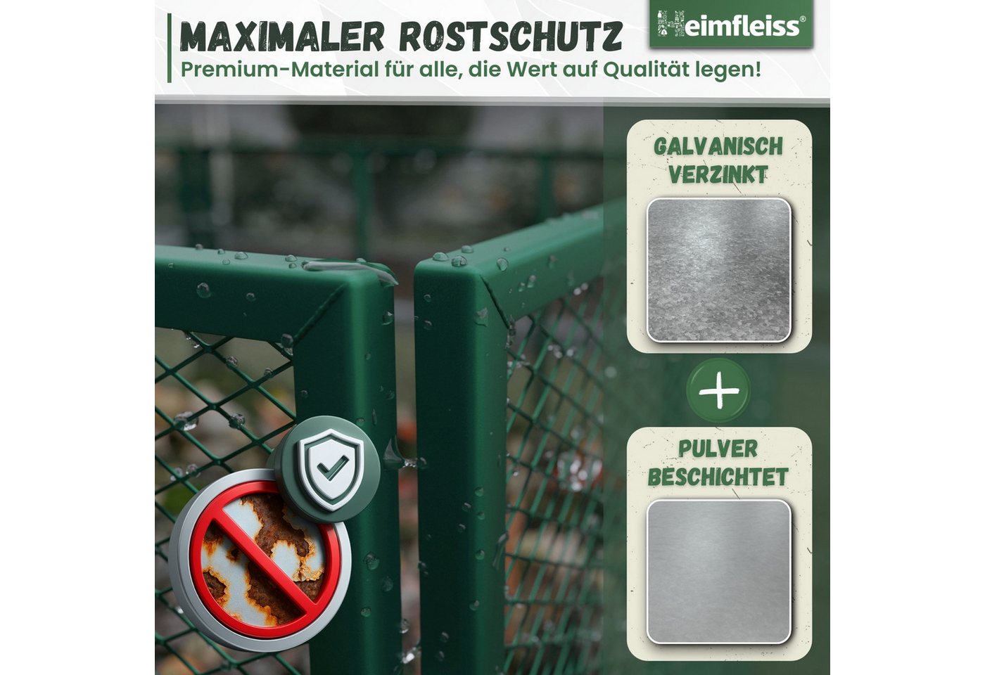 Heimfleiss® Komposter Metall verzinkt Garten Stecksystem, BxTxH: 80x80x70 cm, 450 l, 450 L 80x80x70 cm – Bild 4 von 5