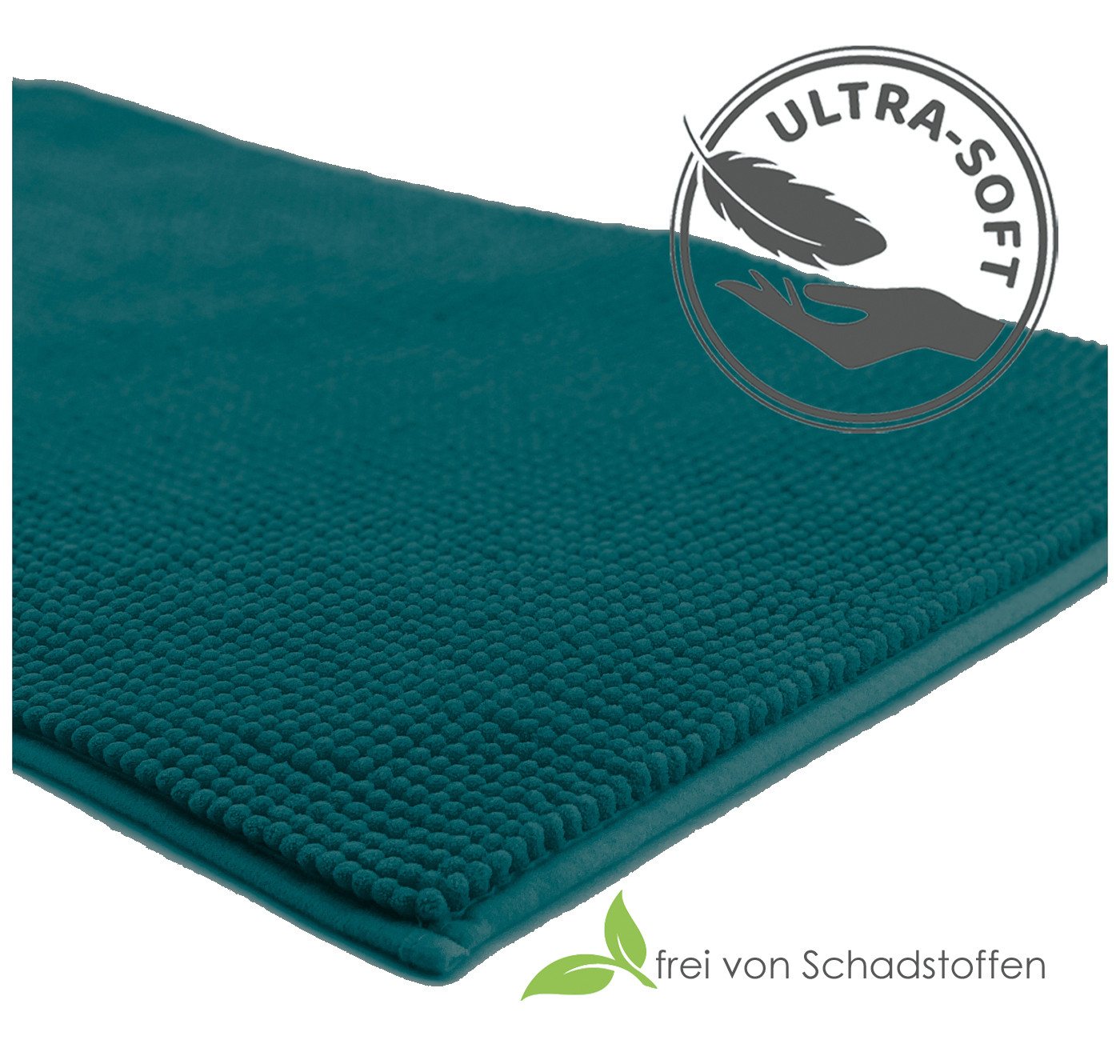heimtexland Badematte Badvorleger Chenille Badteppich Duschvorleger, rutschhemmend beschichtet, Fußbodenheizung geeignet, schnell trocknend, strapazierfähig, fu – Bild 5 von 5