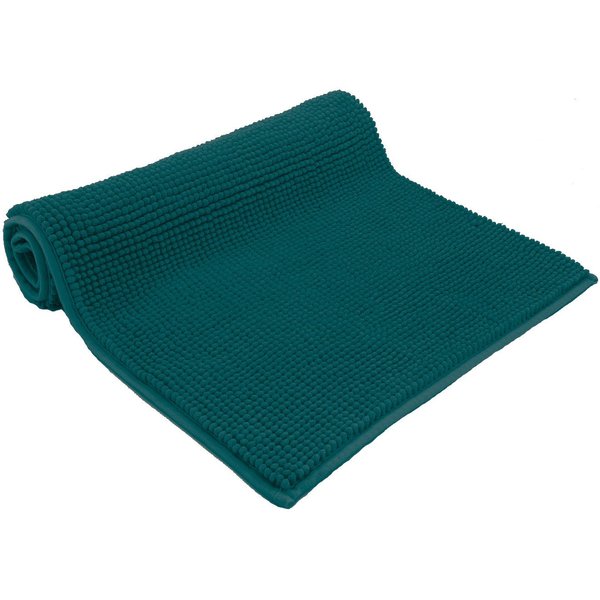 heimtexland Badematte Badvorleger Chenille Badteppich Duschvorleger, rutschhemmend beschichtet, Fußbodenheizung geeignet, 70, Polyester, rechteckig, 45x50 cm, H