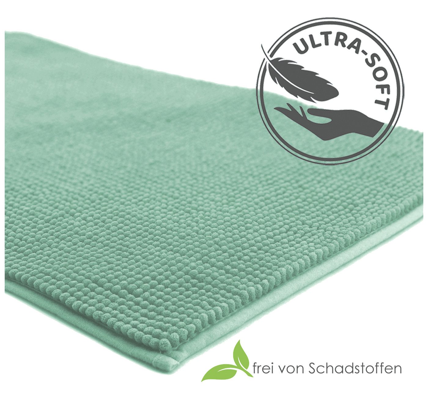 heimtexland Badematte Badvorleger Chenille Badteppich Duschvorleger, rutschhemmend beschichtet, Fußbodenheizung geeignet, schnell trocknend, strapazierfähig, fu – Bild 5 von 5