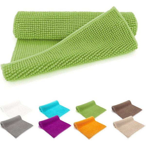 heimtexland Badematte Badvorleger Chenille Badteppich Duschvorleger, rutschhemmend beschichtet, Fußbodenheizung geeignet, schnell trocknend, strapazierfähig, fu