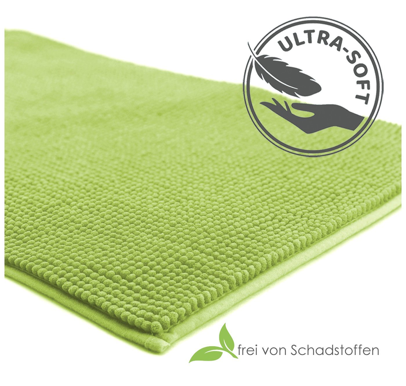heimtexland Badematte Badvorleger Chenille Badteppich Duschvorleger, rutschhemmend beschichtet, Fußbodenheizung geeignet, schnell trocknend, strapazierfähig, fu – Bild 4 von 5