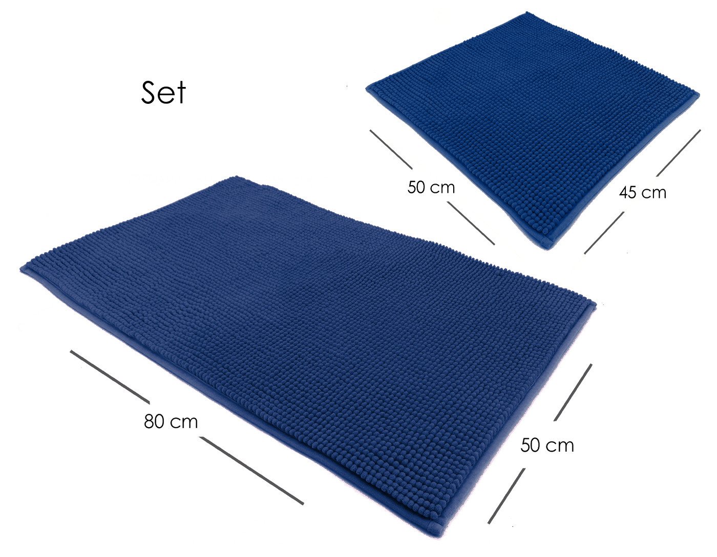 heimtexland Badematte Badvorleger Chenille Badteppich Duschvorleger, rutschhemmend beschichtet, Fußbodenheizung geeignet, schnell trocknend, strapazierfähig, fu – Bild 2 von 5