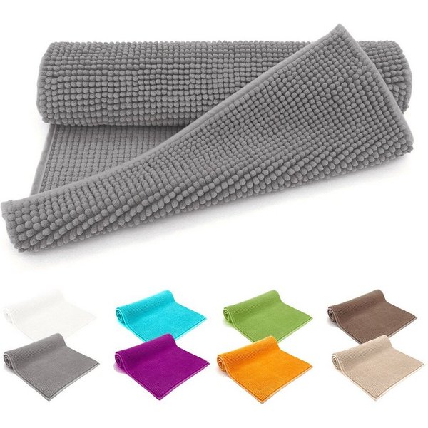 heimtexland Badematte Badvorleger Chenille Badteppich Duschvorleger, rutschhemmend beschichtet, Fußbodenheizung geeignet, schnell trocknend, strapazierfähig, fu