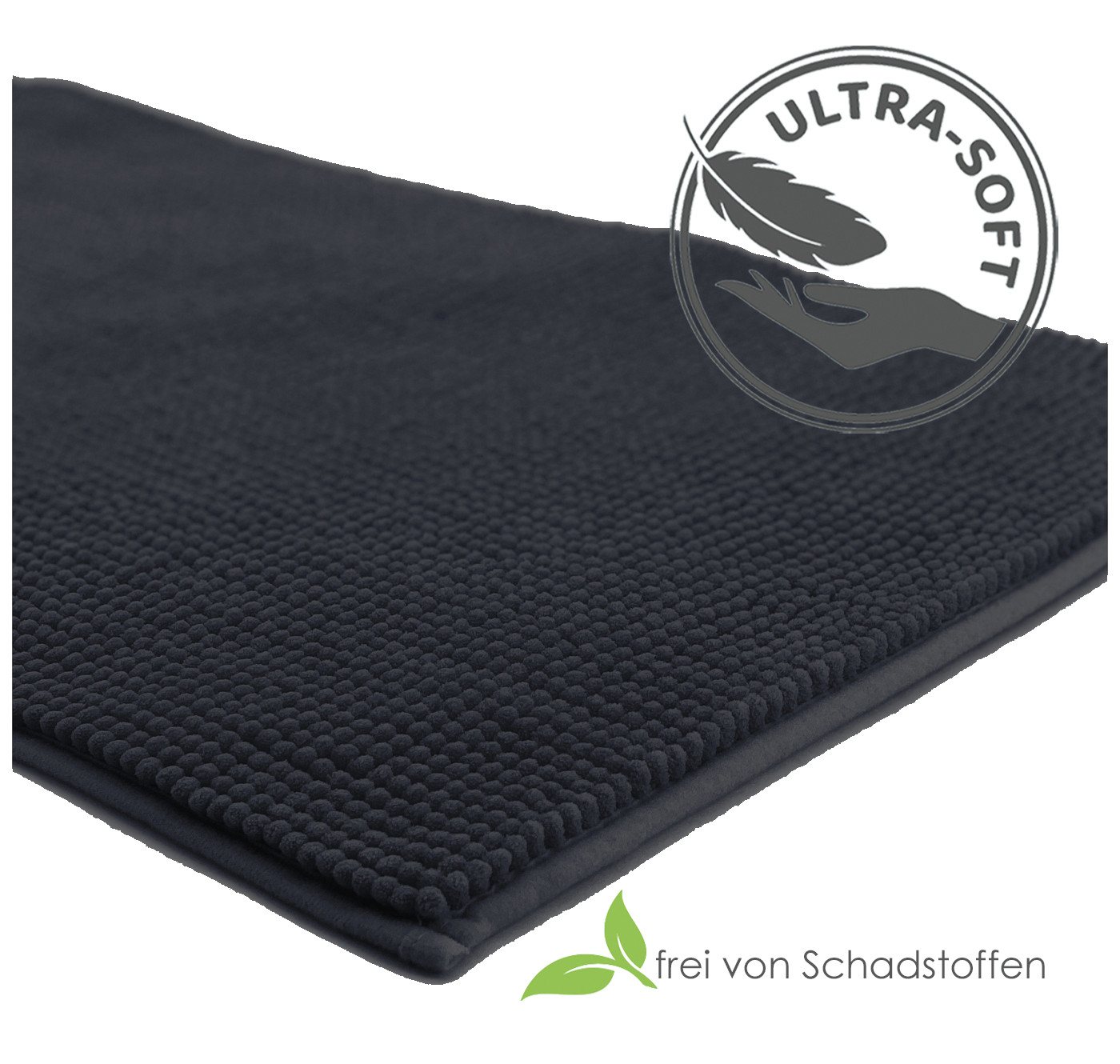 heimtexland Badematte Badvorleger Chenille Badteppich Duschvorleger, rutschhemmend beschichtet, Fußbodenheizung geeignet, schnell trocknend, strapazierfähig, fu – Bild 5 von 5