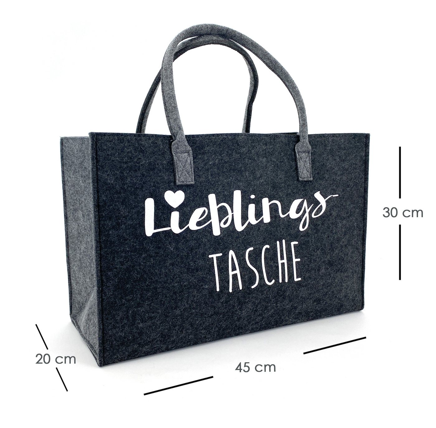 heimtexland Einkaufsshopper Universal Filztasche Einkaufstasche Filz Shopper, 24 l, Henkel Tragetasche - strapazierfähig langlebig nachhaltig – Bild 3 von 5