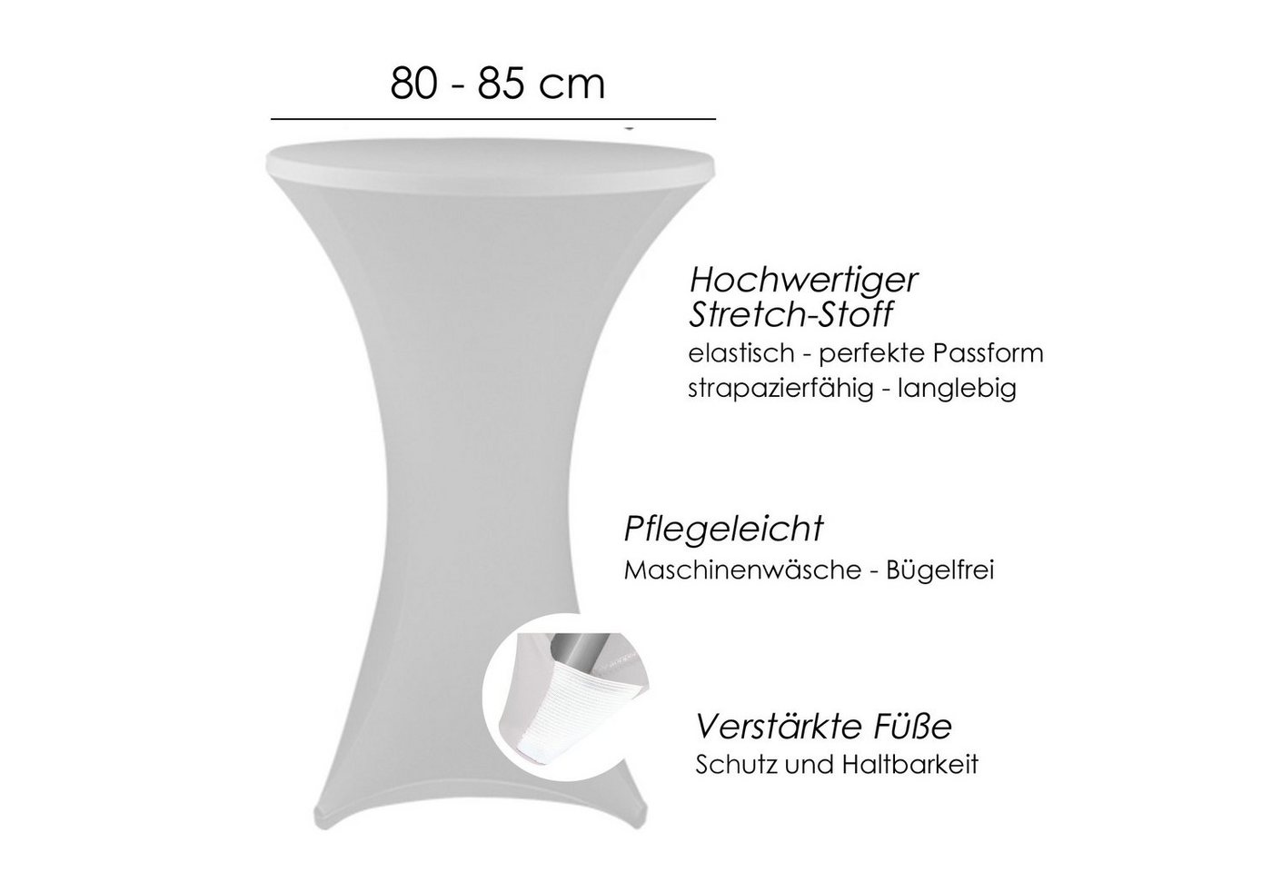 heimtexland Stehtischhusse Stretch Husse Stehtisch Bistrotisch Event Deko, Bügelfrei – Bild 3 von 5