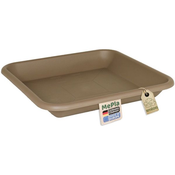 Heimwerkercenter Blumentopf MePla Untersetzer Quadrat 20x20 cm, Taupe, aus wetterfesten Kunstoff