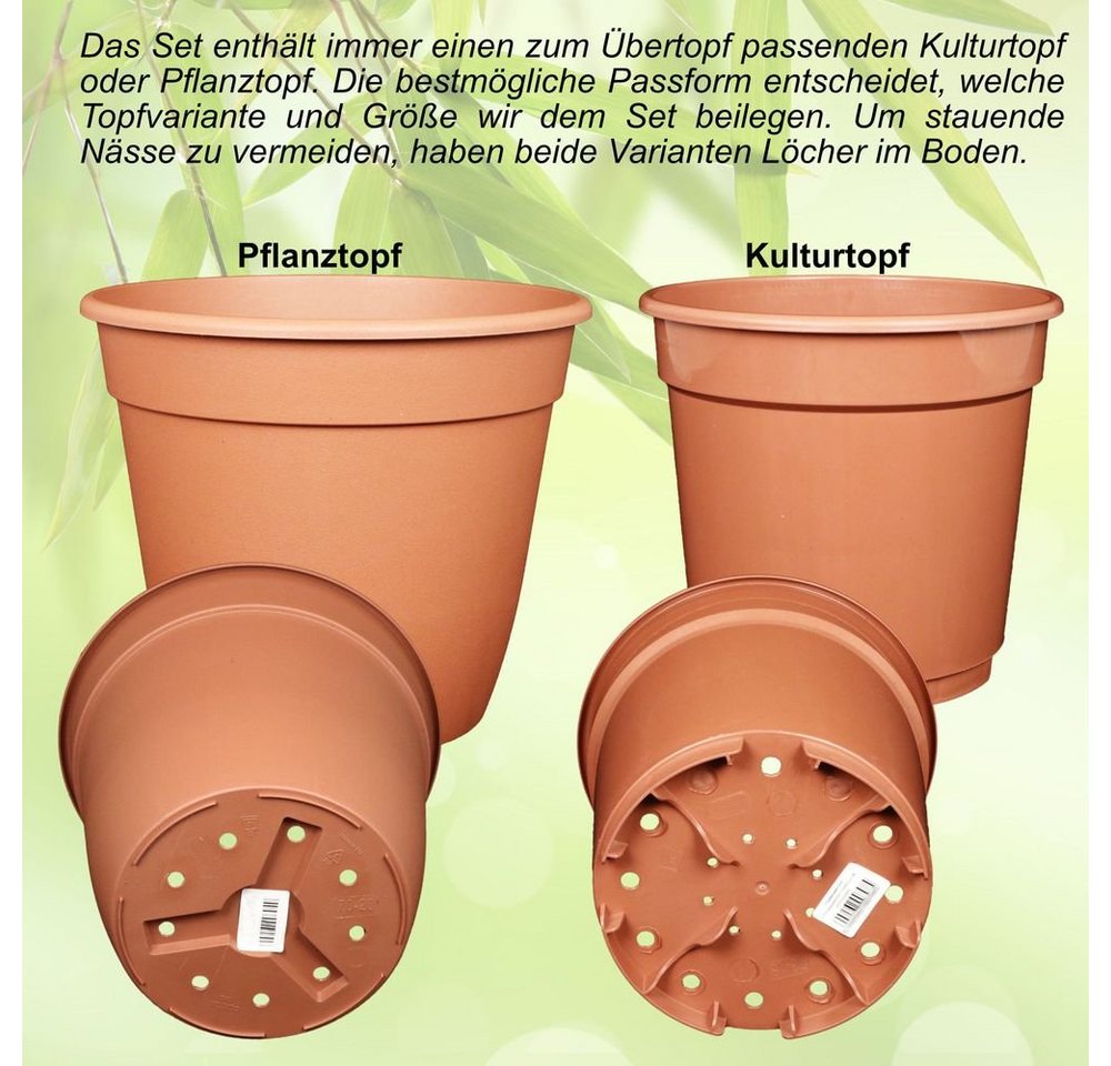 Heimwerkercenter Übertopf Set - Keramikübertopf Basel ø10 cm, weiss glänzend + Kulturtopf ø8 – Bild 3 von 5