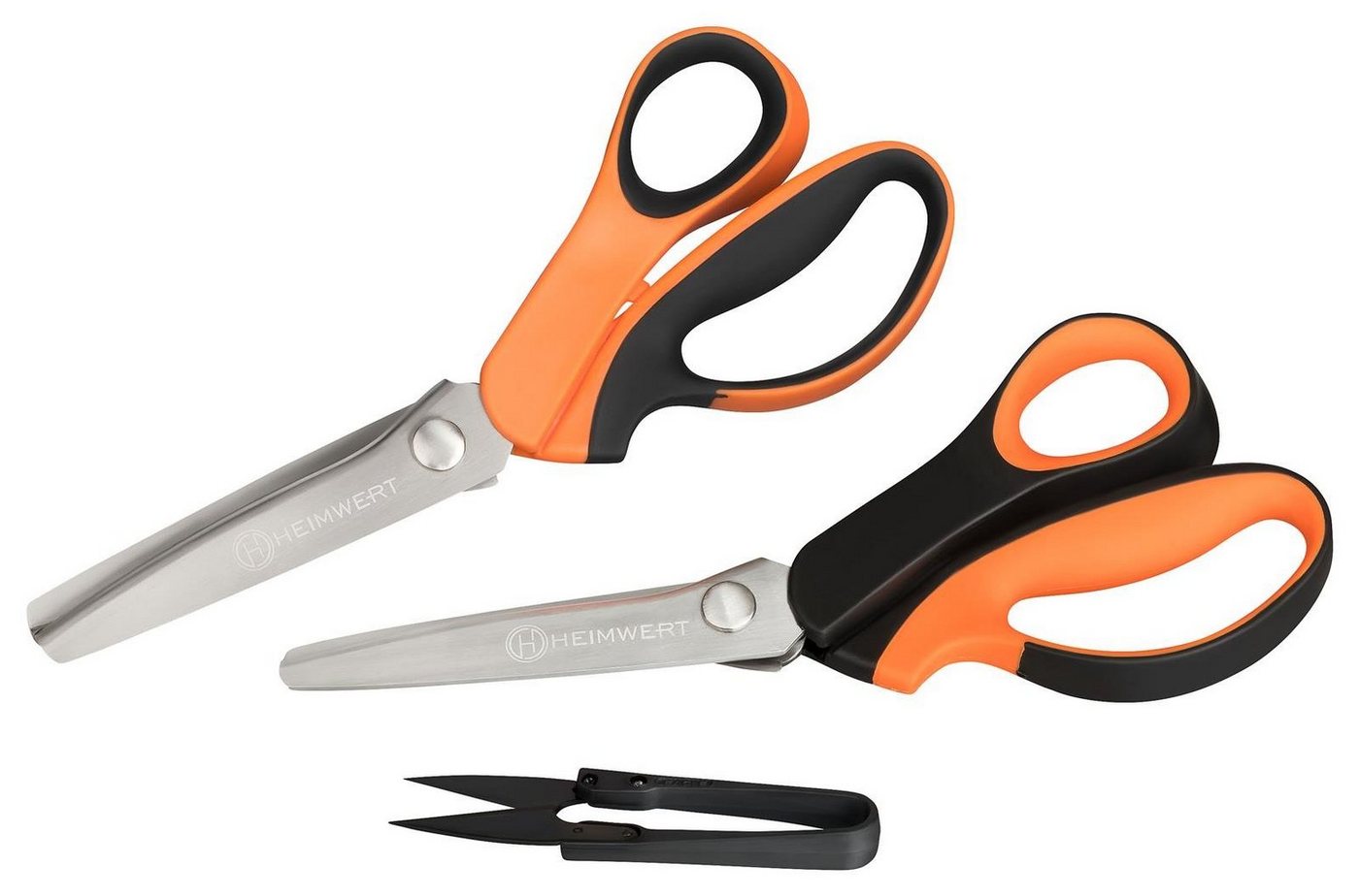 HEIMWERT Universalschere Stoffschere Zackenscheren Set, (Spar-Set, 3-tlg), Zickzackschere aus Edelstahl für Zackenschnitt Wellenschnitt – Bild 2 von 5