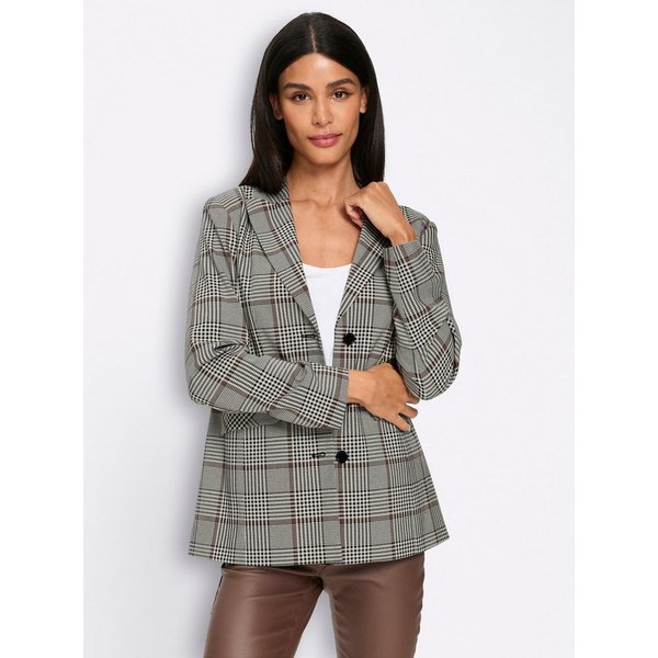 heine Blusenblazer Karo-Blazer Langarm